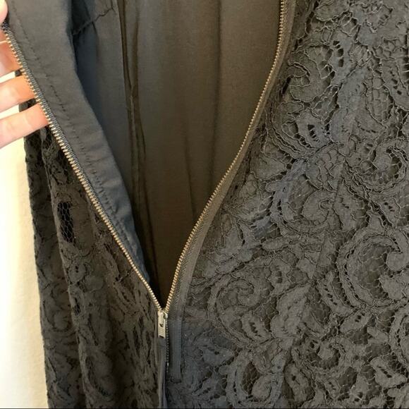 Halogen Black Short Sleeve Lace Cocktail Mini Dress - Picture 3 of 10